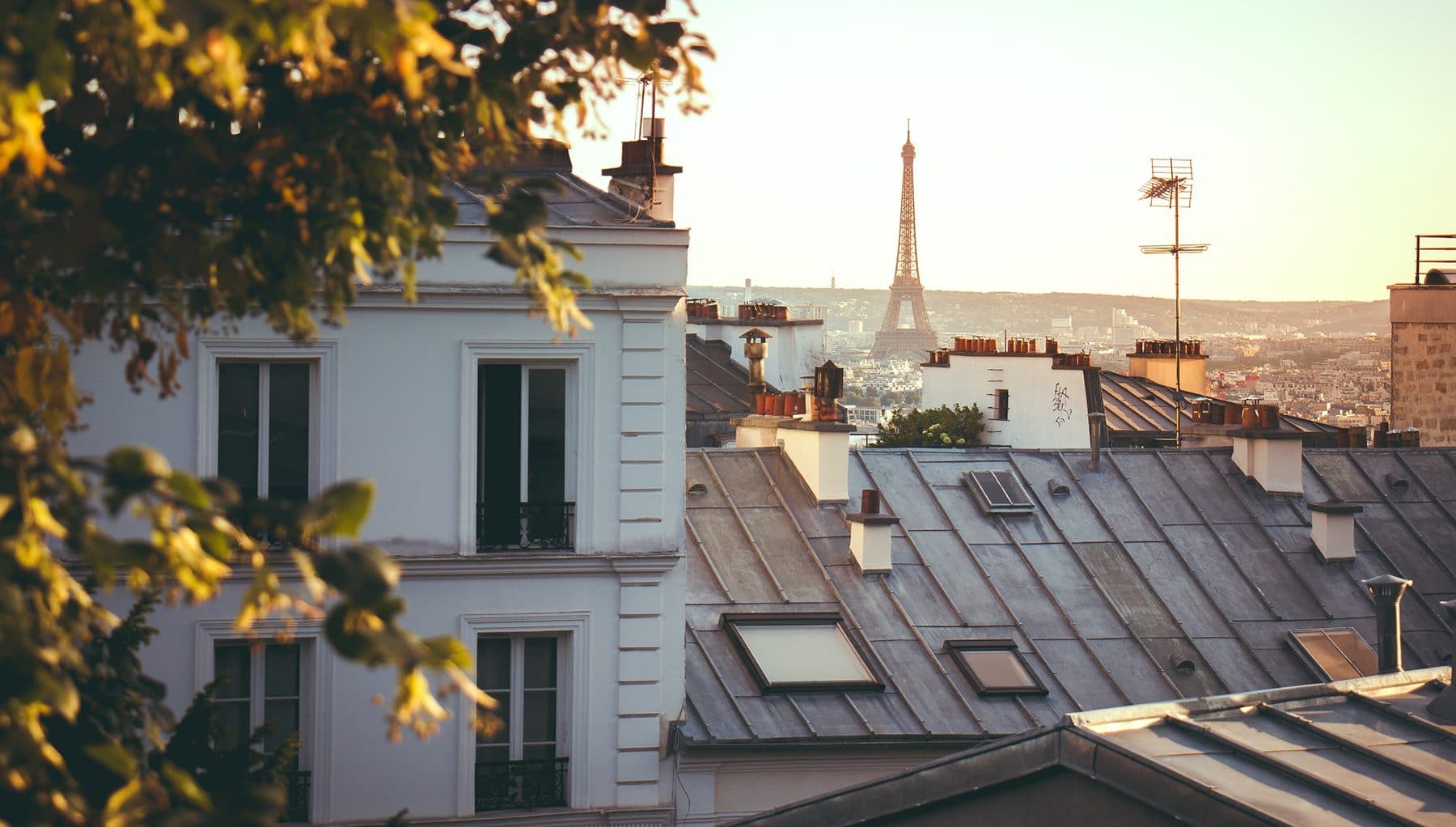 View of Paris from Montmartre durung sunset